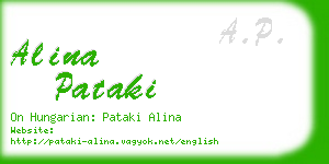 alina pataki business card